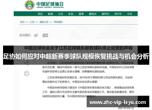 足协如何应对中超新赛季球队规模恢复挑战与机会分析 足协如何应对中超新赛季球队规模恢复挑战与机会分析